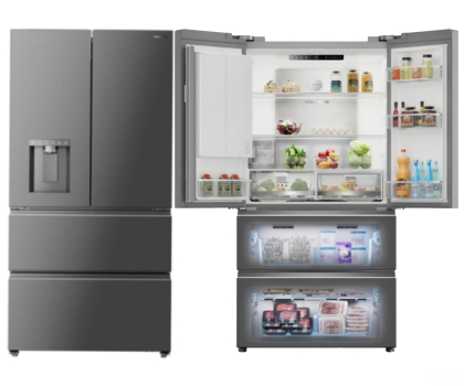 Lodówka Side by Side Lodówka Dreame DRF560WMXEEUP French Door No Frost 183cm Grafitowa Stal Fizz Fresh Kostkarka IceDuo 524L